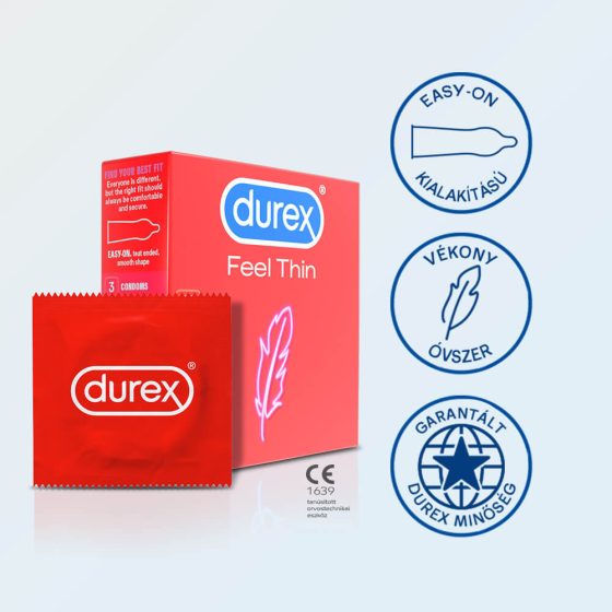 Durex Feel Thin - kondomy s realistickým pocitem (3ks)