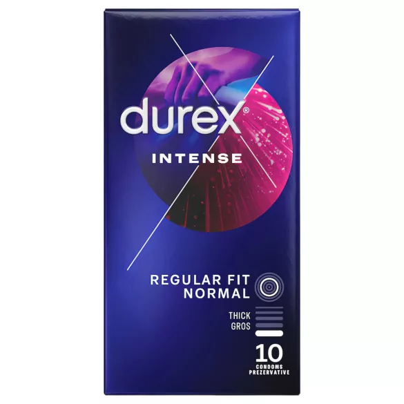 Durex Intense - kondomy s vroubkováním a tečkováním - 10 ks