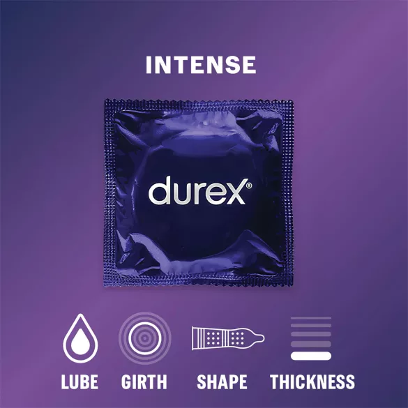 Durex Intense - kondomy s vroubkováním a tečkováním - 10 ks