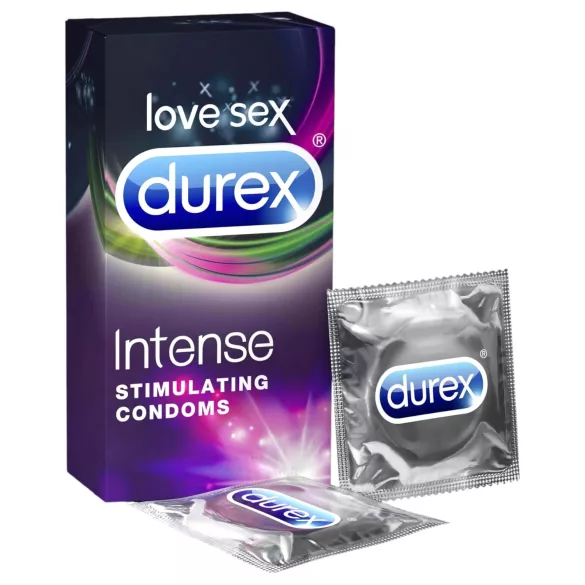 Durex Intense - kondomy s vroubkováním a tečkováním - 10 ks