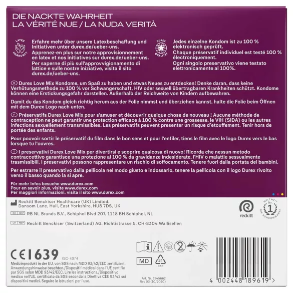 Durex Love Mix - sada kondomů - 40 kusů