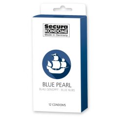 Secura Blue Pearl - perličkové černé kondomy (12 ks)