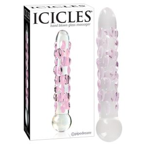 Pipedream Icicles No. 7 - skleněné dildo s perličkami
