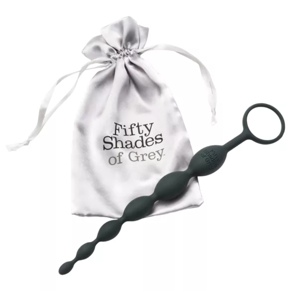Fifty Shades of Grey - anální dildo s korálky - šedá