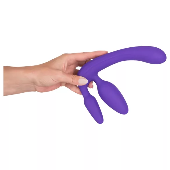 You2Toys - Triple, nasazovací dildo bez postroje (fialové)