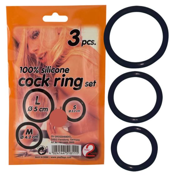 YOU2TOYS Cock ring set - kroužky na penis (3 dílná sada)