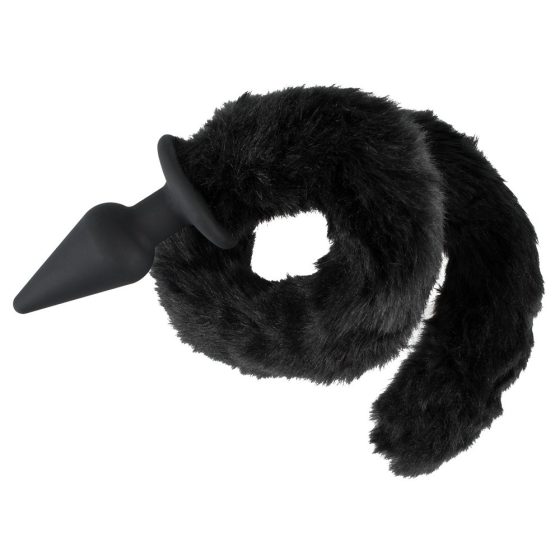 Bad Kitty Plug & Tall - Anální kolík s kočičím ocasem (černý)