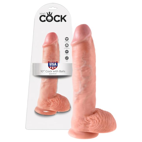 King Cock - realistické dildo s varlaty - 25 cm - tělová