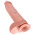 King Cock - realistické dildo s varlaty - 25 cm - tělová