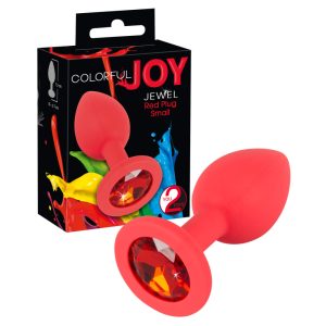 You2Toys Colorful Joy Jewel Plug - silikonové anální dildo - malé (červené)