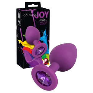 You2Toys Colorful Joy Jewel Plug - silikonové anální dildo - střední (fialové)