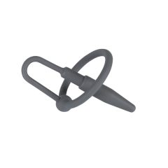   You2Toys Penisplug - silikonový kroužek na penis s kolíkem do močové trubice (šedý)