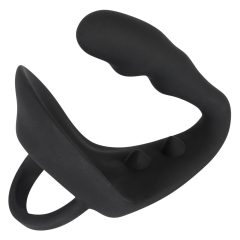   You2Toys Black Velvet Ring&Plug - krúžok na penis a semenníky s análnym dildom (čierny)