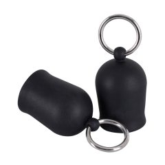   Black Velvet - přísavky na bradavky s kovovým kroužkem (černé)