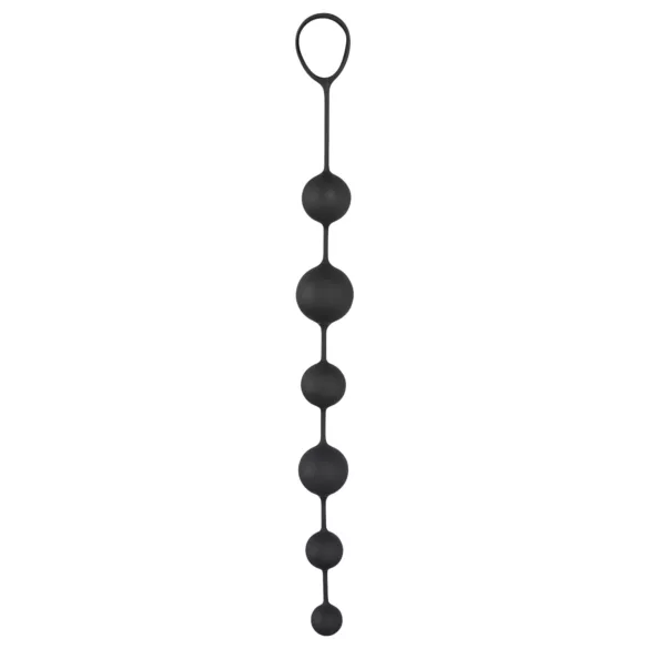 Black Velvets - anální dildo s 6 kuličkami - černé