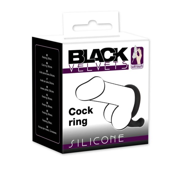 You2Toys Black Velvet Cockring - krúžok na penis zo stimulátorom hrádze (čierny)