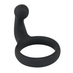   You2Toys Black Velvet Cockring - krúžok na penis zo stimulátorom hrádze (čierny)