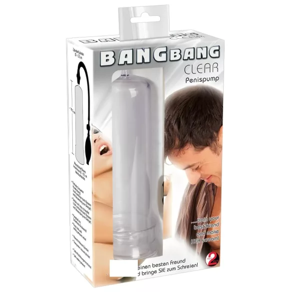 Bang Bang - vakuová pumpa na penis - průhledná