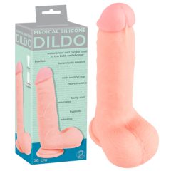   Medical Silicone Dildo - rovné dildo z lékařského silikonu (20 cm) - tělová barva