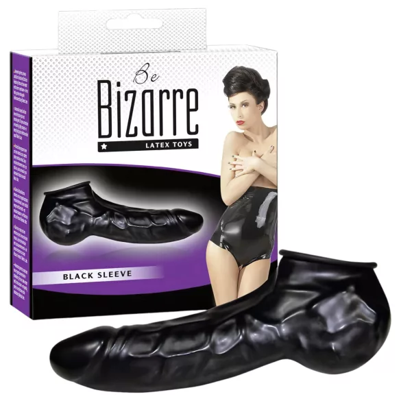 You2Toys - latexový návlek na penis a varlata - černý - Be Bizarre