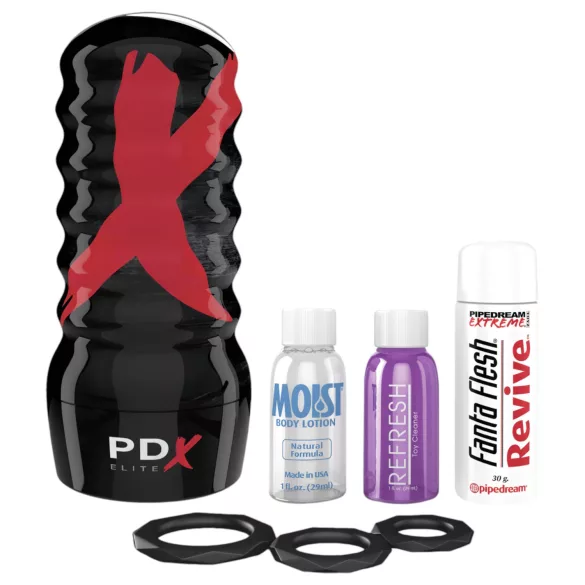PDX Elite - masturbátor - manuální sání - tělová barva