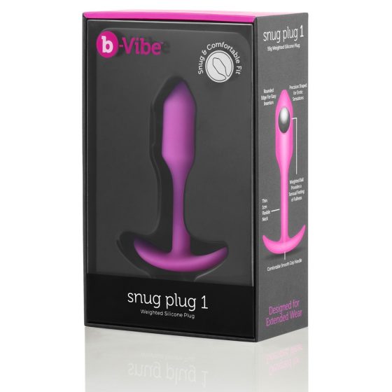 b-vibe Snug Plug 1 - Anální dildo s vnitřním závažím (55 g) - růžové