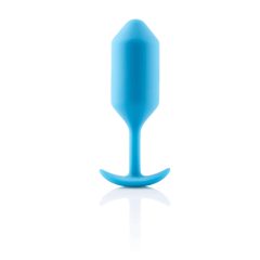   b-vibe Snug Plug 3 - anální dildo s dvojitou kuličkou (180g) - modré