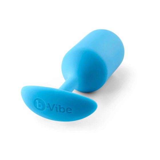 b-vibe Snug Plug 3 - anální dildo s dvojitou kuličkou (180g) - modré