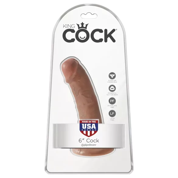 King Cock - realistický dildo - 15 cm - hnědý
