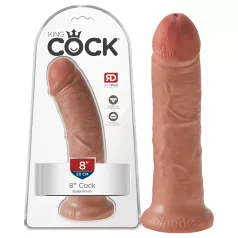 King Cock - dildo realistický - 20 cm - tmavá tělová
