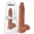 King Cock - realistický dildo s varlaty - 25 cm - hnědý