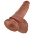 King Cock - realistický dildo s varlaty - 25 cm - hnědý