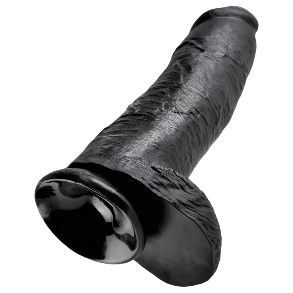 King Cock - realistické dildo s varlaty - 30 cm, černé