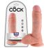 King Cock 8 varlatový dildo (20 cm) - přirozené