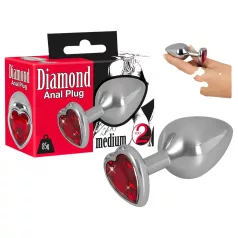   You2Toys - anální kolík - 85g hliník - stříbrná/červená