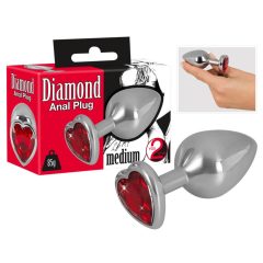 Diamond 85g Aluminum Dumbbell - dildo (červeno-stříbrné)