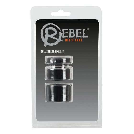 Rebel Ball - sada kroužků na penis - černá barva (třídílná)