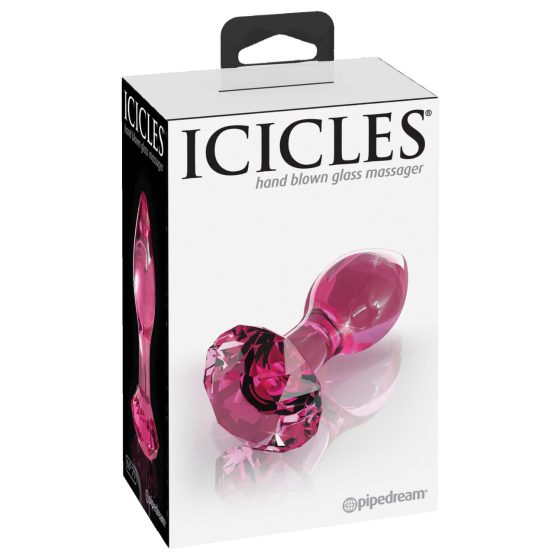 Icicles No. 79 - skleněný anální kolík (růžový)