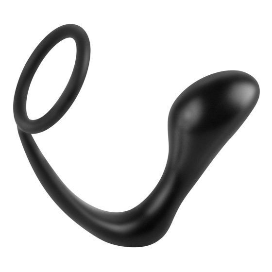 analfantasy ass-gasm plug - anální  dildo s kroužkem na penis (černý)