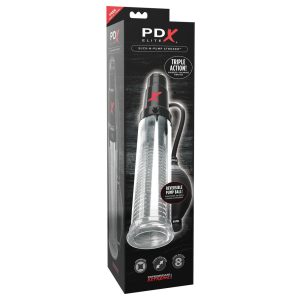 PDX Elite - 2in1 - masturbátor a pumpa na penis v jednom (průhledná)