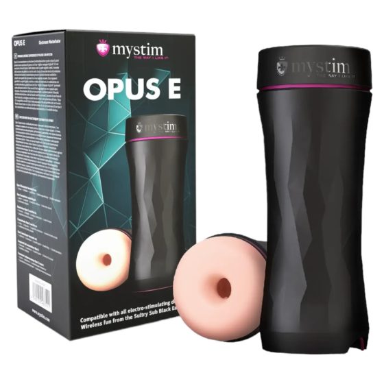 mystim Opus E Donut - elektrický masturbátor (přírodní černá)