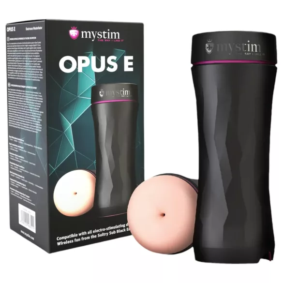 mystim Opus E Anus - elektro anální masturbátor - silikon/naturální černá