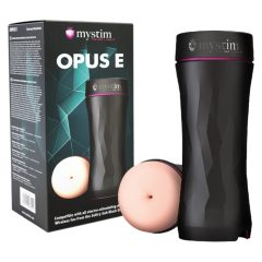   mystim Opus E Anus - elektro dildo masturbátor (přírodní černá)