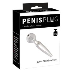   Penisplug Cum-Thru Play - dutý ocelový kolík na rozšiřování močové trubice (0,5-1 cm)