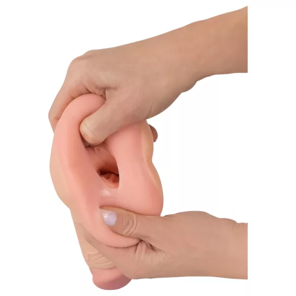 Nature Skin - umělý zadeček a návlek na penis 2v1 - tělová barva