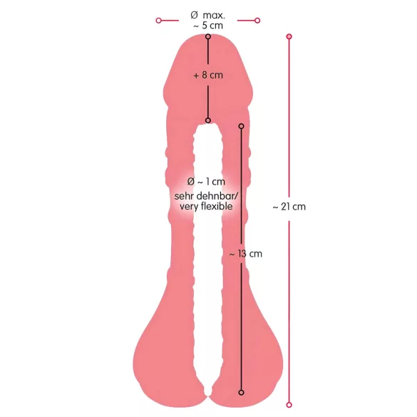 Nature Skin - umělý zadeček a návlek na penis 2v1 - tělová barva