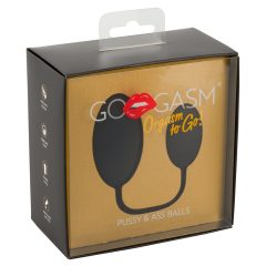   GoGasm Pussy & Ass - dvojice análních a vaginálních venušiných kuliček (černá)