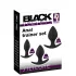 Black Velvets - sada análních kolíků - silikon, 3 kusy - černá