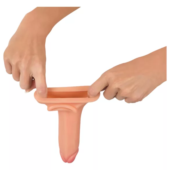 Realistixxx - návlek na penis s kroužkem - prodloužení 19 cm - tělová