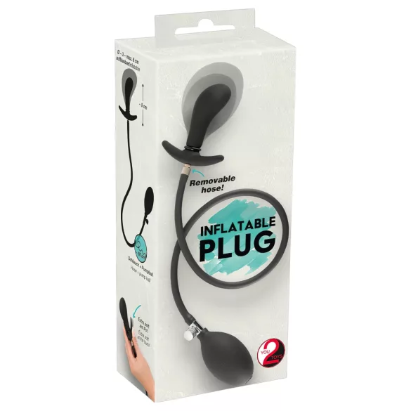 You2Toys - nafukovací anální dilatátor plug - černý
